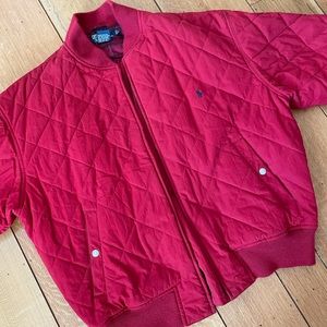 red quilted polo ralph lauren jacket